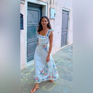 Zimmermann Juliette cross stitch linen dress , size 1